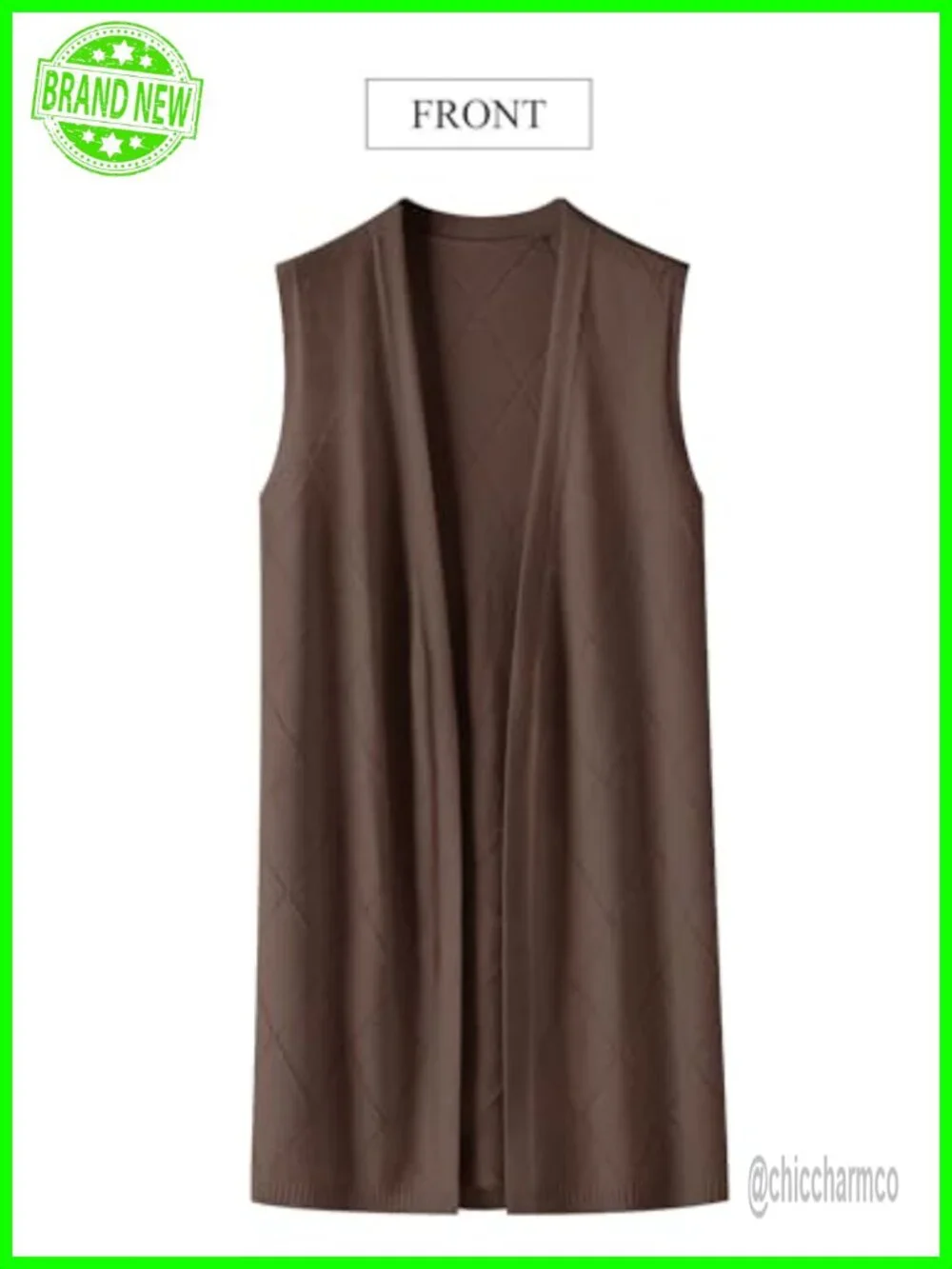 Sleeveless Cardigans for Women Cozy Knitted Open Front Long Vest Duster